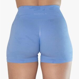 Women's Blue Scrunch Butt Shorts